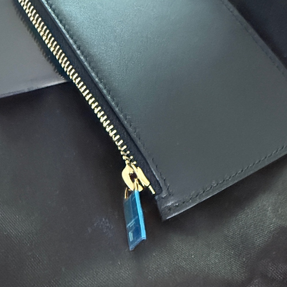 Saint Laurent Black Card Holder with Gold Logo NWT - Picture 2 of 5